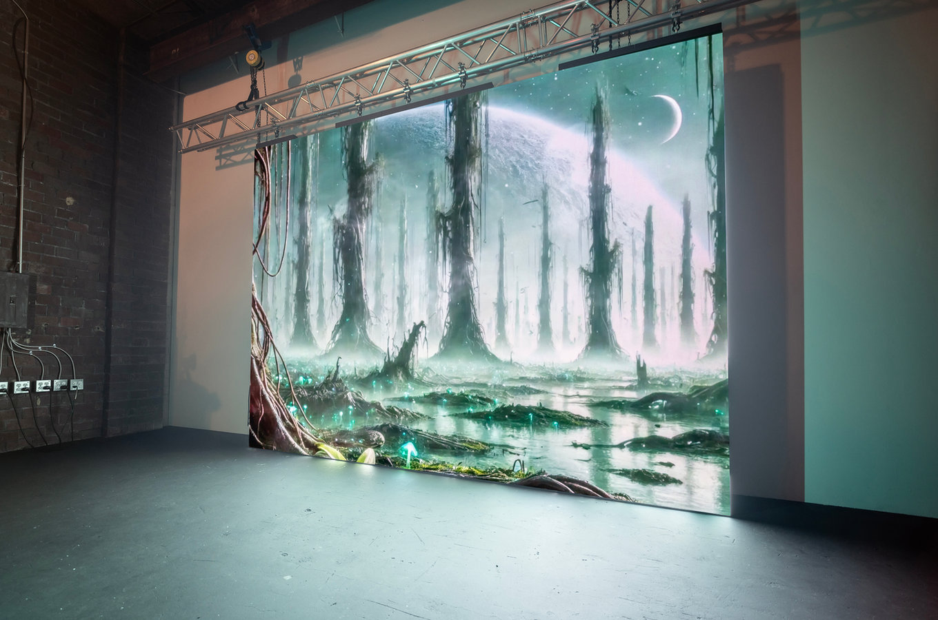 LED video wall rental in Atlanta configured as a seamless stage backdrop by GigRite