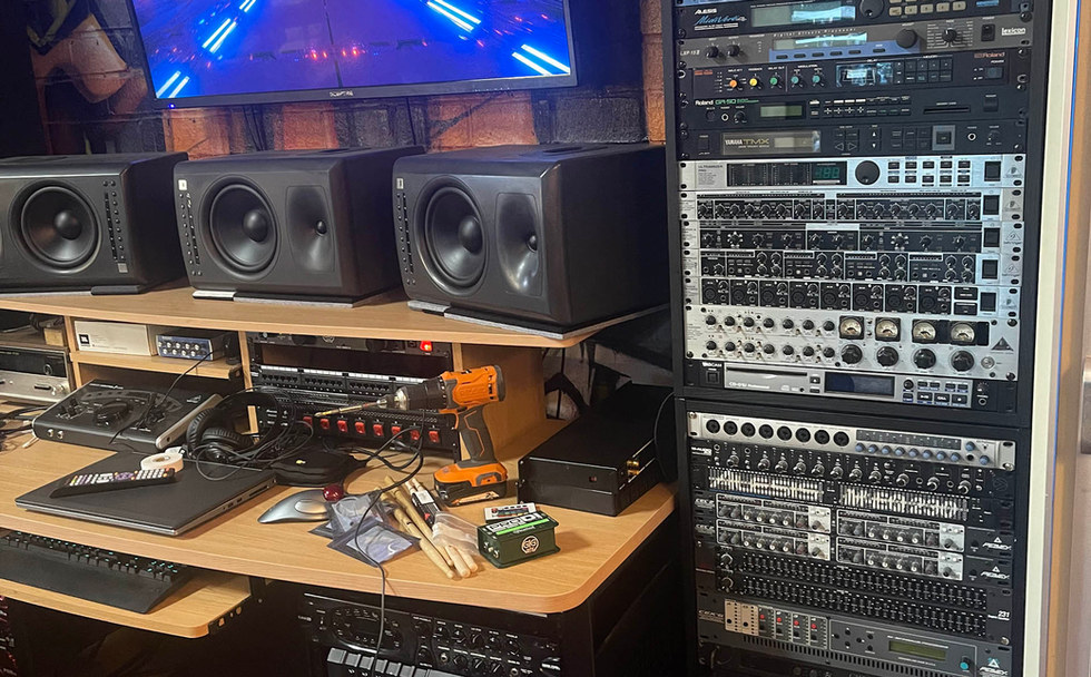 Studio control and mixing setup