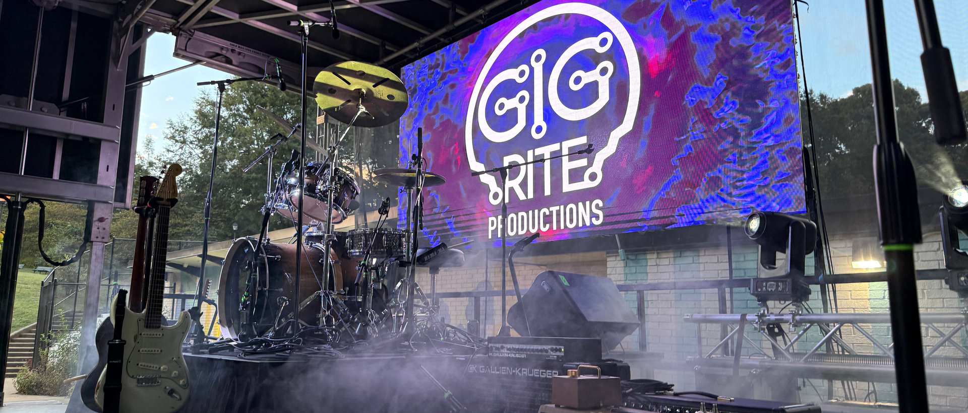 LED video wall behind a live stage